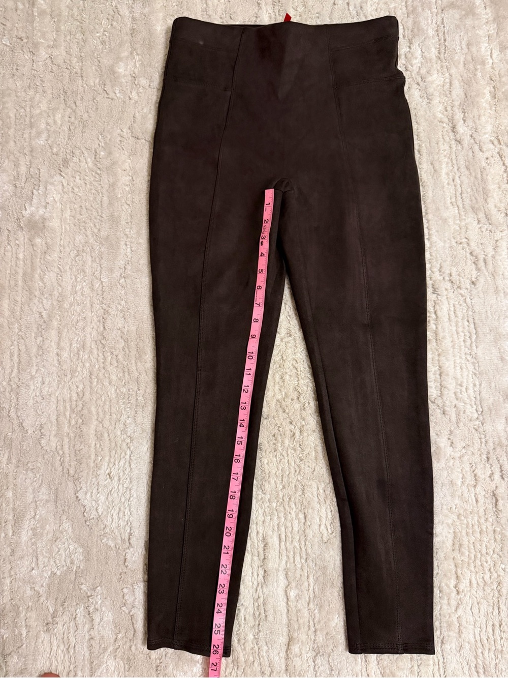 SPANX Faux Suede Leggings Chocolate Brown Style 20322R EUC